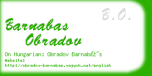 barnabas obradov business card